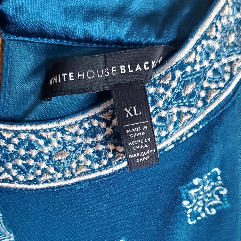 White House Black Market Teal and White Jumpsuit - Picture 3 of 4